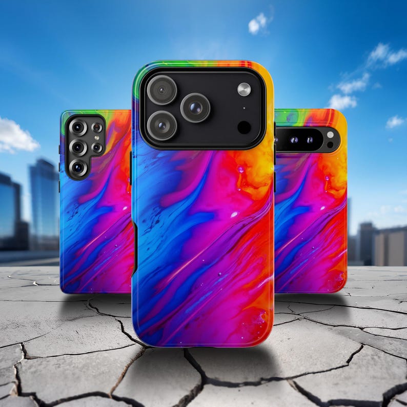 Etui na telefon Summer Rainbow – Jaskrawe, żywe kolory i jaskrawe kolory do iPhone'a 17 Air 16 Pro Max 15 14 13 12, Samsunga S25 Ultra S24 S23 S22, Pixela 9 zdjęcie 1