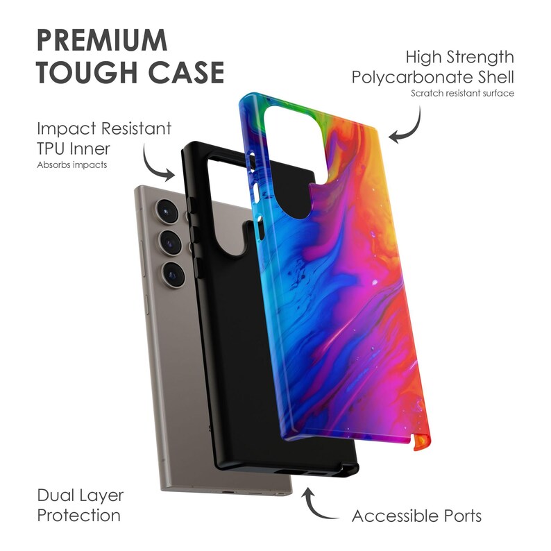 Etui na telefon Summer Rainbow – Jaskrawe, żywe kolory i jaskrawe kolory do iPhone'a 17 Air 16 Pro Max 15 14 13 12, Samsunga S25 Ultra S24 S23 S22, Pixela 9 zdjęcie 2