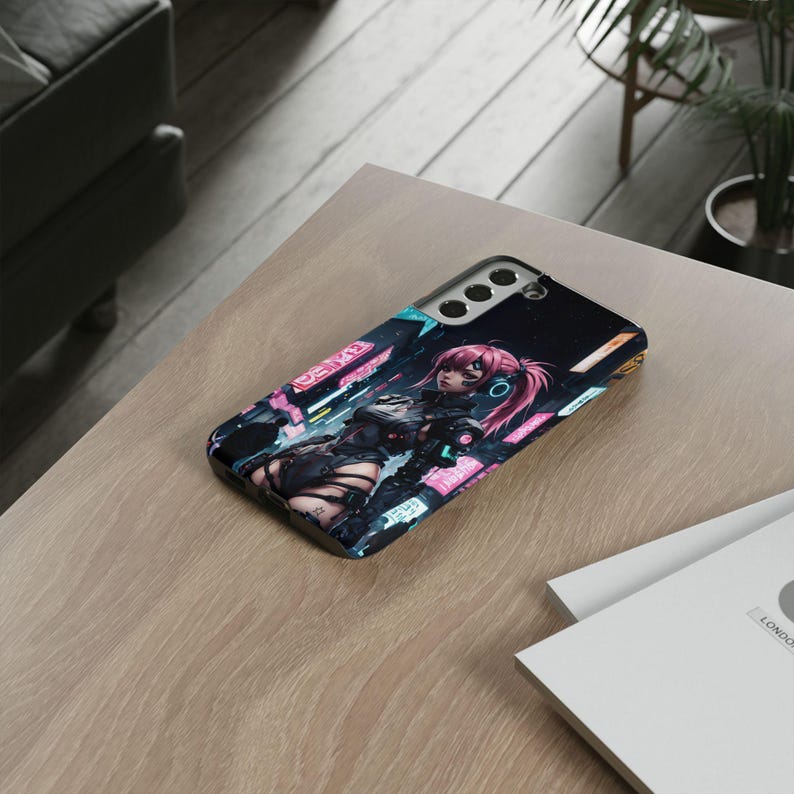 Etui na telefon z motywem anime Cyberpunk – japońska dziewczyna w mandze na iPhone'a 17 Air 16 Pro Max 15 14 13 12 11, Samsunga S25 Ultra S24 S23, Pixela 9 Pro 8 zdjęcie 9