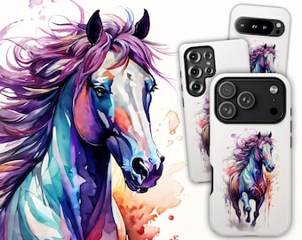 Mobilskal med akvarell häst: Ridkonstgåva för iPhone, Samsung och Pixel