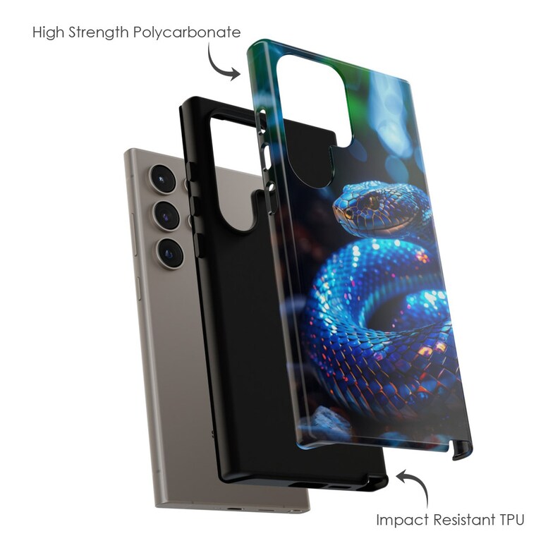 Blått ormskal för iPhone: Gåva till reptilälskare för iPhone, Samsung och Pixel bild 4