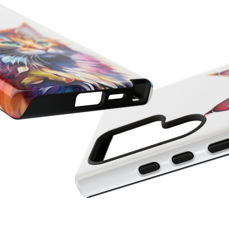 Watercolor Cat Phone Case - Cute Watercolour Pet Animal Cover for iPhone 17 Air 16 Pro Max 15 14 13, Samsung S25 Ultra S24 S23, Pixel 9 Pro image 6