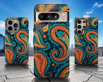 Paisley Phone Case - Elegant Vintage Indian Retro Cover for iPhone 17 Air 16 Pro Max 15 14 13 12, Samsung S25 Ultra S24 S23 S22, Pixel 9 Pro