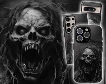 Horror Skull Phone Case: Gothic Nightmare Design for iPhone, Samsung & Pixel