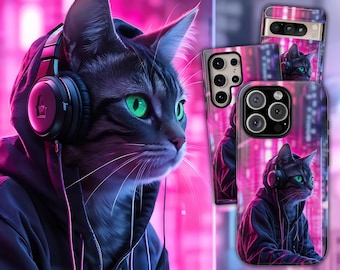 Gaming Cat Phone Case, Gaming iPhone 16 Pro Case - 15/14/13/12, Gaming Samsung Galaxy S25 Ultra Case - S24/S23, Gamer Pixel 9 Pro Case - 8/7
