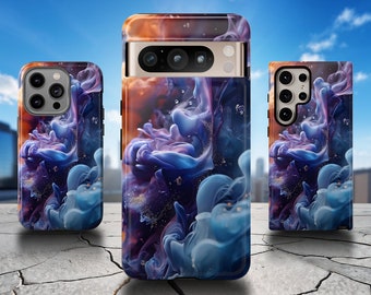 Purple Abstract Phone Case, Abstract iPhone 16 Pro Case, Blue Pixel 9 Pro Case, Abstract S25 Ultra Case, Purple iPhone 15 Case Blue S24 Case