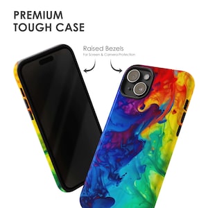 Rainbow Liquid Phone Case - Colorful Abstract Art Cover for iPhone 17 Air 16 Pro Max 15 14 13 12, Samsung S25 Ultra S24 S23 & Pixel 9 Pro 8 image 3