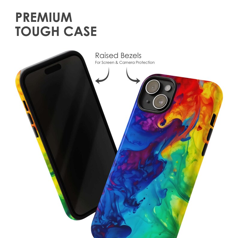 Rainbow Liquid Phone Case - Colorful Abstract Art Cover for iPhone 17 Air 16 Pro Max 15 14 13 12, Samsung S25 Ultra S24 S23 & Pixel 9 Pro 8 image 3