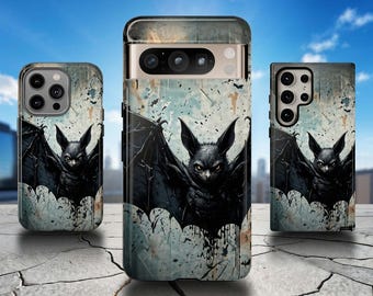 Bat Phone Case - Spooky Goth Gothic Horror Cover for iPhone 17 Air 16 Pro Max 15 14 13 12 11, Samsung S25 Ultra S24 S23 S22 S21, Pixel 9 Pro