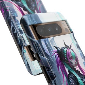 Cyberpunk Anime Phone Case - Cybergoth Girl Japanese Art Cover for iPhone 17 Air 16 Pro Max 15 14 13, Samsung S25 Ultra S24 S23, Pixel 9 Pro image 6