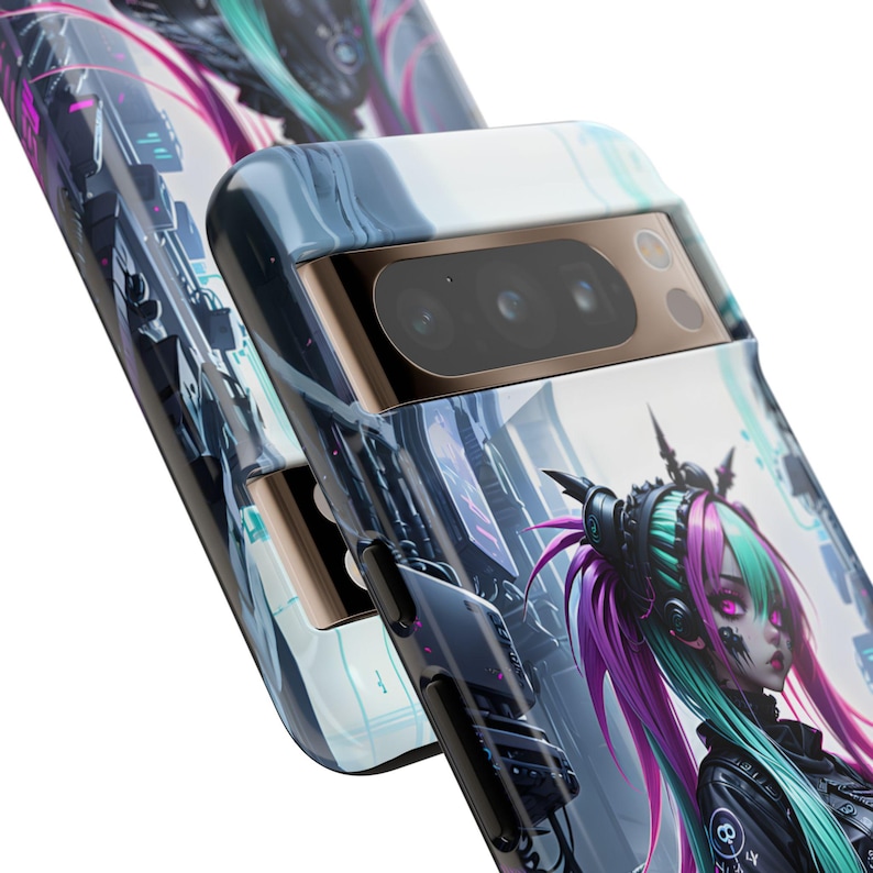 Cyberpunk Anime Phone Case - Cybergoth Girl Japanese Art Cover for iPhone 17 Air 16 Pro Max 15 14 13, Samsung S25 Ultra S24 S23, Pixel 9 Pro image 6