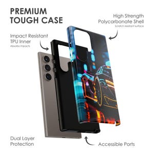 Funda para teléfono con diseño de hipercoche exótico: estilo automotriz protector para iPhone, Samsung y Pixel imagen 2