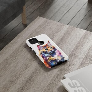 Watercolor Cat Phone Case - Cute Watercolour Pet Animal Cover for iPhone 17 Air 16 Pro Max 15 14 13, Samsung S25 Ultra S24 S23, Pixel 9 Pro image 9