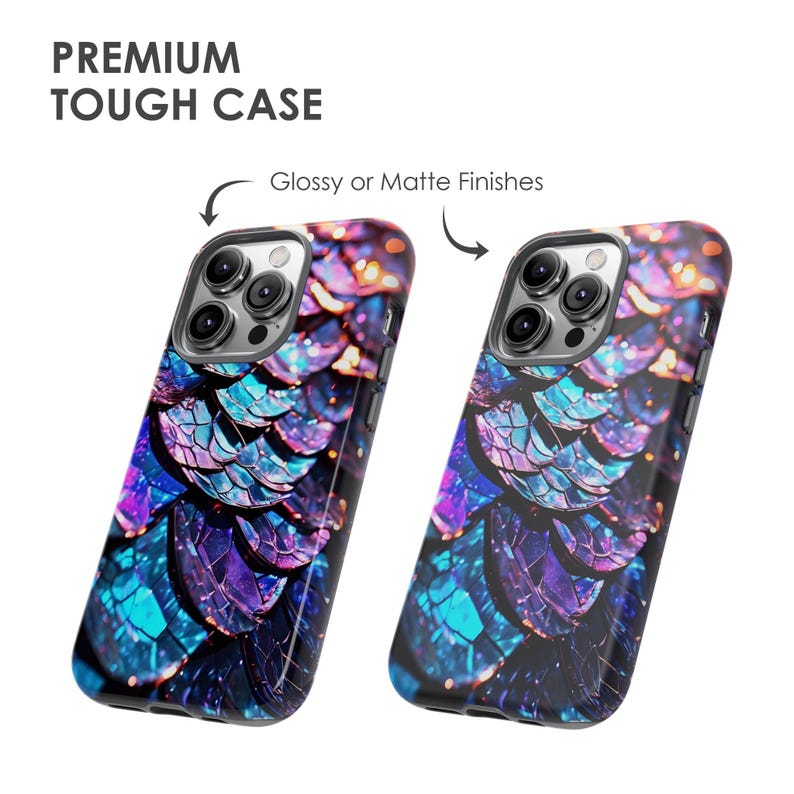 Dragon Scales-telefoonhoesje: abstracte glitter voor iPhone, Samsung en Pixel afbeelding 4