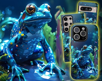 Blue Frog Phone Case - SciFi Nature Cover for iPhone 17 Air 16 Pro Max 15 14 13 12 11, Samsung S26 Ultra S25 S24 S23 S22, Pixel 9 Pro 8 7 6