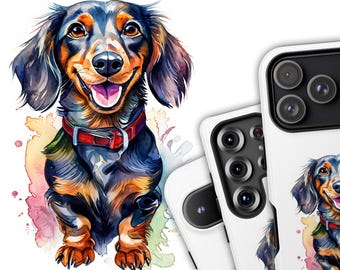Watercolor Dachshund Phone Case - Cute Dog Cover for iPhone 17 Air 16 Pro Max 15 14 13 12 11, Samsung S25 Ultra S24 S23 S22, Pixel 9 Pro 8 7