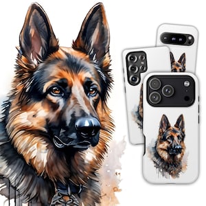 Watercolor German Shepherd Phone Case: Dog Lover Gift for iPhone, Samsung & Pixel image 1