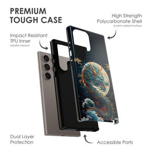 Japanischer Drache Handyhülle: Traditionelle Kunst, langlebig, doppellagig für iPhone, Samsung & Pixel Bild 2