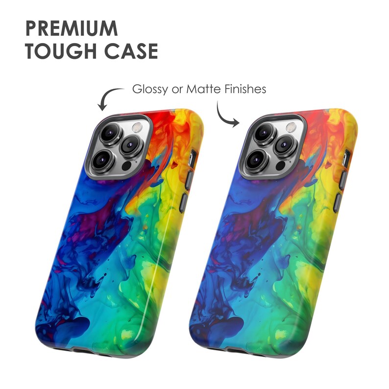 Rainbow Liquid Phone Case - Colorful Abstract Art Cover for iPhone 17 Air 16 Pro Max 15 14 13 12, Samsung S25 Ultra S24 S23 & Pixel 9 Pro 8 image 4
