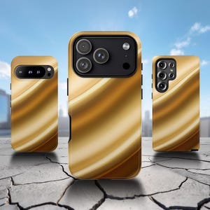Goldene Luxus Handyhülle - Gold Abstrakte Kunst Cover für iPhone 17 Air 16 Pro Max 15 14 13 12 11, Samsung S25 Ultra S24 S23, Pixel 9 Pro 8 7 6 Bild 1