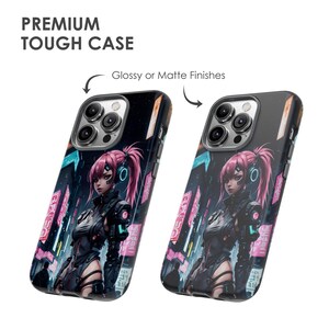 Etui na telefon z motywem anime Cyberpunk – japońska dziewczyna w mandze na iPhone'a 17 Air 16 Pro Max 15 14 13 12 11, Samsunga S25 Ultra S24 S23, Pixela 9 Pro 8 zdjęcie 4