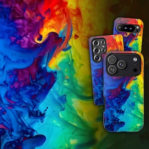 Rainbow Liquid Phone Case - Colorful Abstract Art Cover for iPhone 17 Air 16 Pro Max 15 14 13 12, Samsung S25 Ultra S24 S23 & Pixel 9 Pro 8 image 1