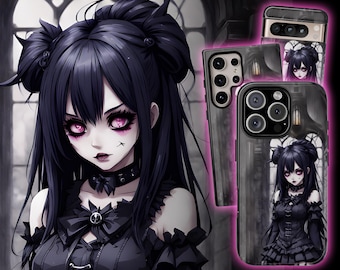 Goth Anime Girl Phone Case: Dark Fantasy Style for iPhone, Samsung & Pixel