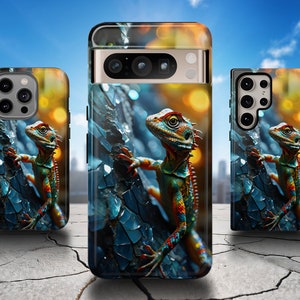 Rainbow Lizard Phone Case, Lizard iPhone 16 Pro Case, Reptile Pixel 9 Pro Case, Lizard Samsung S25 Ultra Case, Reptile iPhone 15 Pro Case