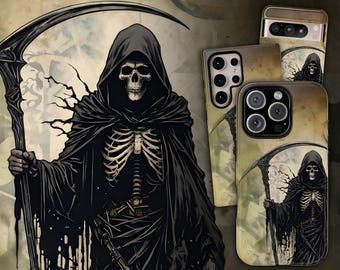 Grim Reaper Phone Case – Dark Horror Design for iPhone, Galaxy & Pixel - Durable Protective Cover