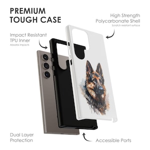 Watercolor German Shepherd Phone Case: Dog Lover Gift for iPhone, Samsung & Pixel image 2