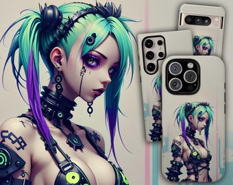 Etui na telefon z motywem anime Cyberpunk – Cybergoth Girl Manga Cybergoth Cover na iPhone'a 17 Air 16 Pro Max 15, Samsunga S26 Ultra S25 S24, Pixela 9 Pro 8