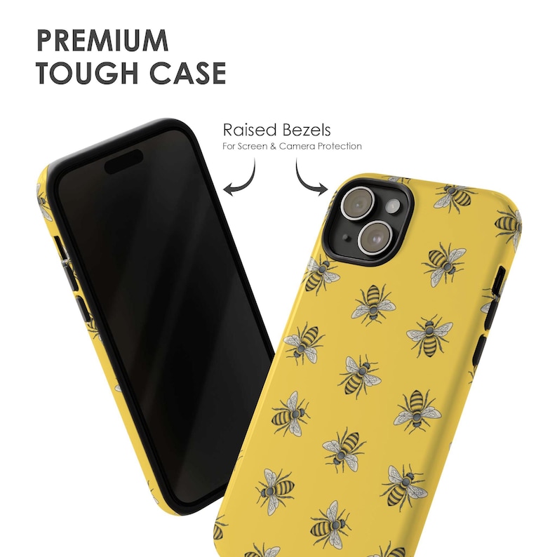 Bumble Bee-telefoonhoesje - gele insectenpatroon hoes voor iPhone 17 Air 16 Pro Max 15 14 13 12 11, Samsung S25 Ultra S24 S23, Pixel 9 Pro 8 7 afbeelding 4