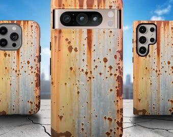 Not Real Rusted Metal Phone Case, Metal iPhone Case, Metal Google Pixel 8 Case, Rust Samsung Galaxy S24 Ultra Case, iPhone 16 Pro Metal Case