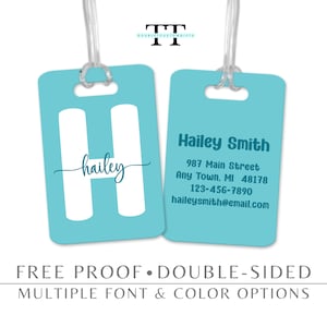 Custom Monogram Luggage Tag: Personalized Travel Bag Accessory
