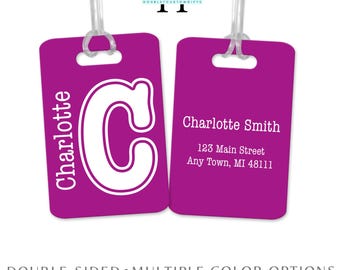 Custom Monogram Luggage Tag: Personalized Aluminum Travel Gift