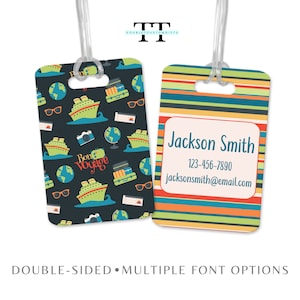 Custom Cruise Ship Luggage Tag: Personalized Vacation Baggage Label