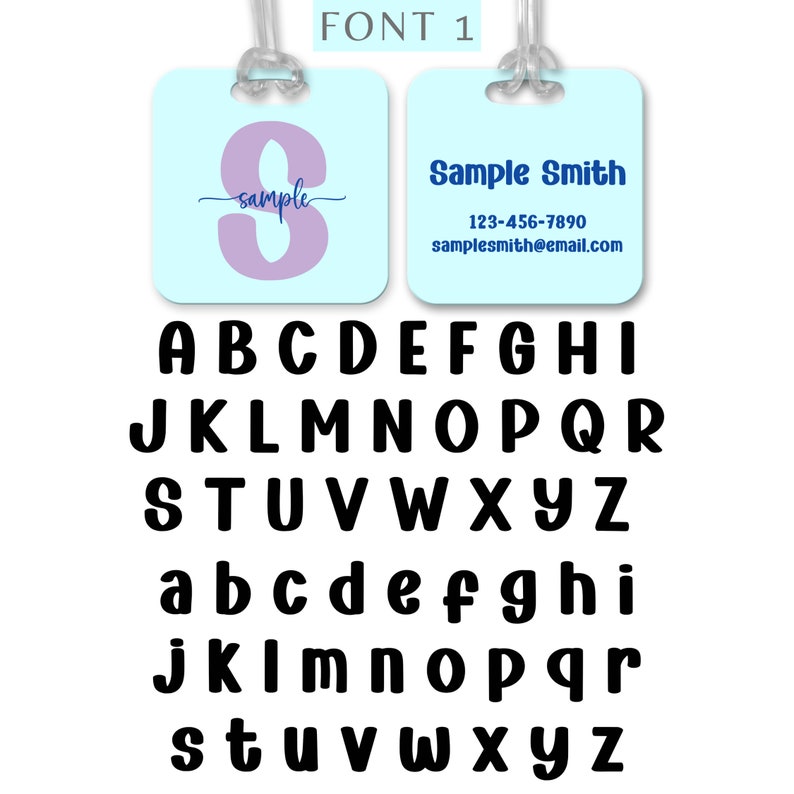 Custom Aluminum Monogram Luggage Tag Double sided Personalized Bag Tag Backpack Tag Name Tag Vacation Travel School Luggage Tag Accessory Gift, Choose color combination,  monogram font and customization. Helpful to identify and find luggage.