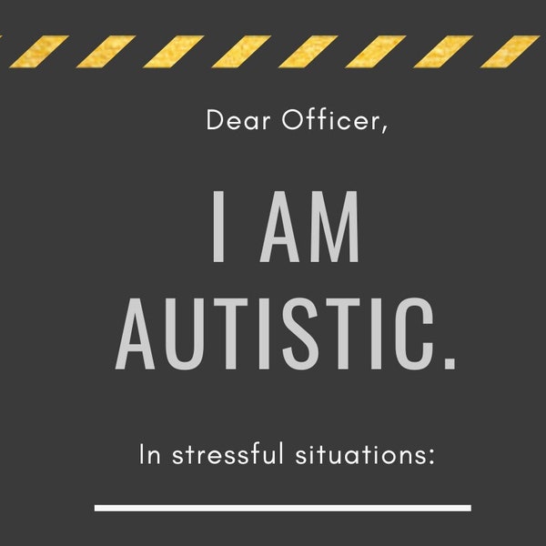 Minimalist Autistic Driver Info Card