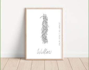 Celtic Willow Tree Print | Celtic Astrology | Birthday Gift | Printable Wall Art | Celtic Tree Zodiac | April Birthday | Wall Art Print