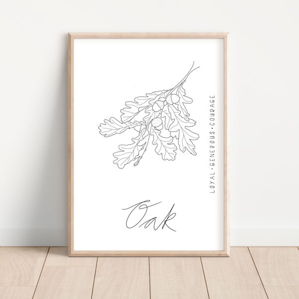 Celtic Oak Tree Print | Celtic Astrology | Birthday Gift | Printable Wall Art | Celtic Tree Zodiac | June Birthday | Wall Art Print