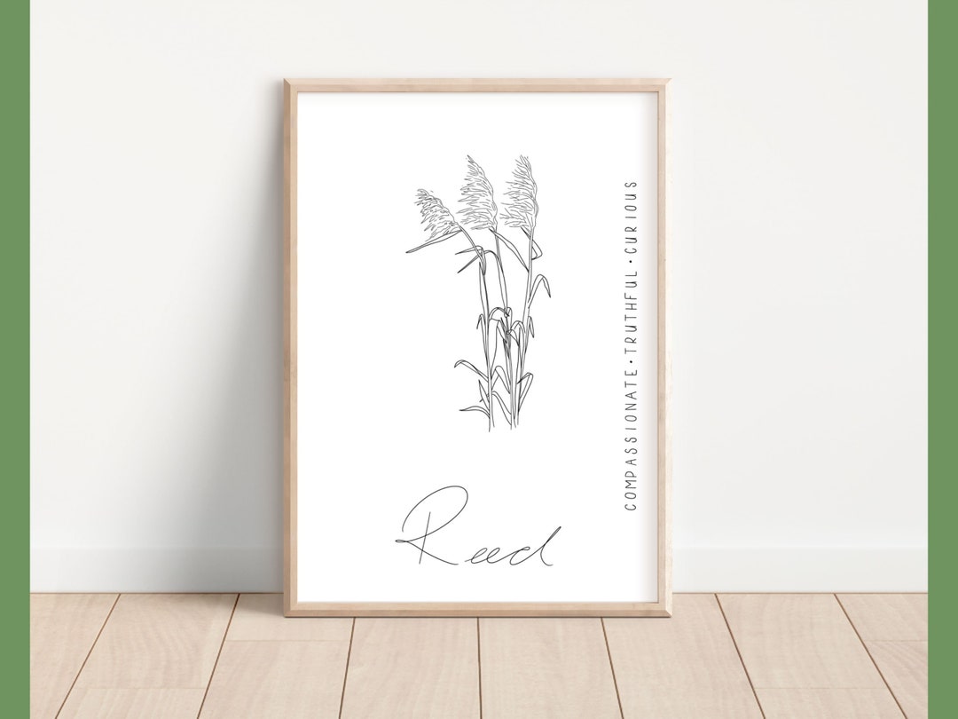 Celtic Reed Tree Print Celtic Astrology Birthday Gift Printable Wall