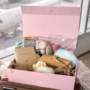Personalized Travel Gift Box: Passport Cover, Sleep Mask & Accessories