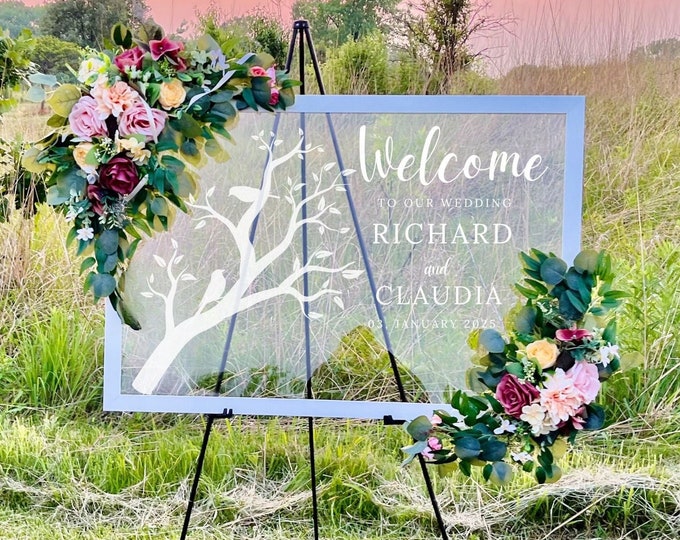 Wedding Welcome Sign – Modern Last Name Celebration Sign
