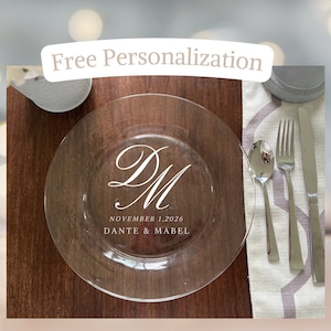 Personalized 10.5-Inch Glass Wedding Plate – Elegant Reception Decor