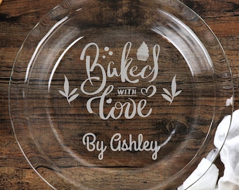Personalized Glass Pie Dish | Custom Engraved Baking Gift