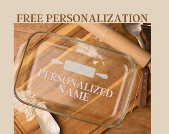 Personalized Casserole Baking Dish with Lid – Wedding, Bridal Shower, or Kitchen Gift for the Bride