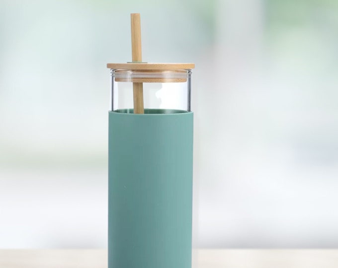 Sustainable Glass Travel Tumbler – Eco-Friendly Iced Coffee & Smoothie Cup