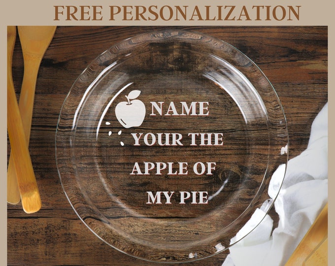 Custom Etched Glass Pie Pan – Personalized Baking Gift for Weddings, Housewarmings & Friends