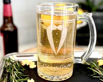 16oz Beer Mugs for Groomsmen – Custom Groomsmen, Bachelor Party, or Wedding Party Gifts