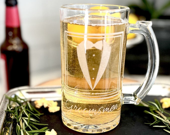 16oz Beer Mugs for Groomsmen – Custom Groomsmen, Bachelor Party, or Wedding Party Gifts